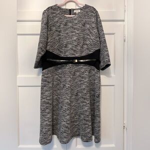 Calvin Klein Textured Knit Dress with Detachable Belt